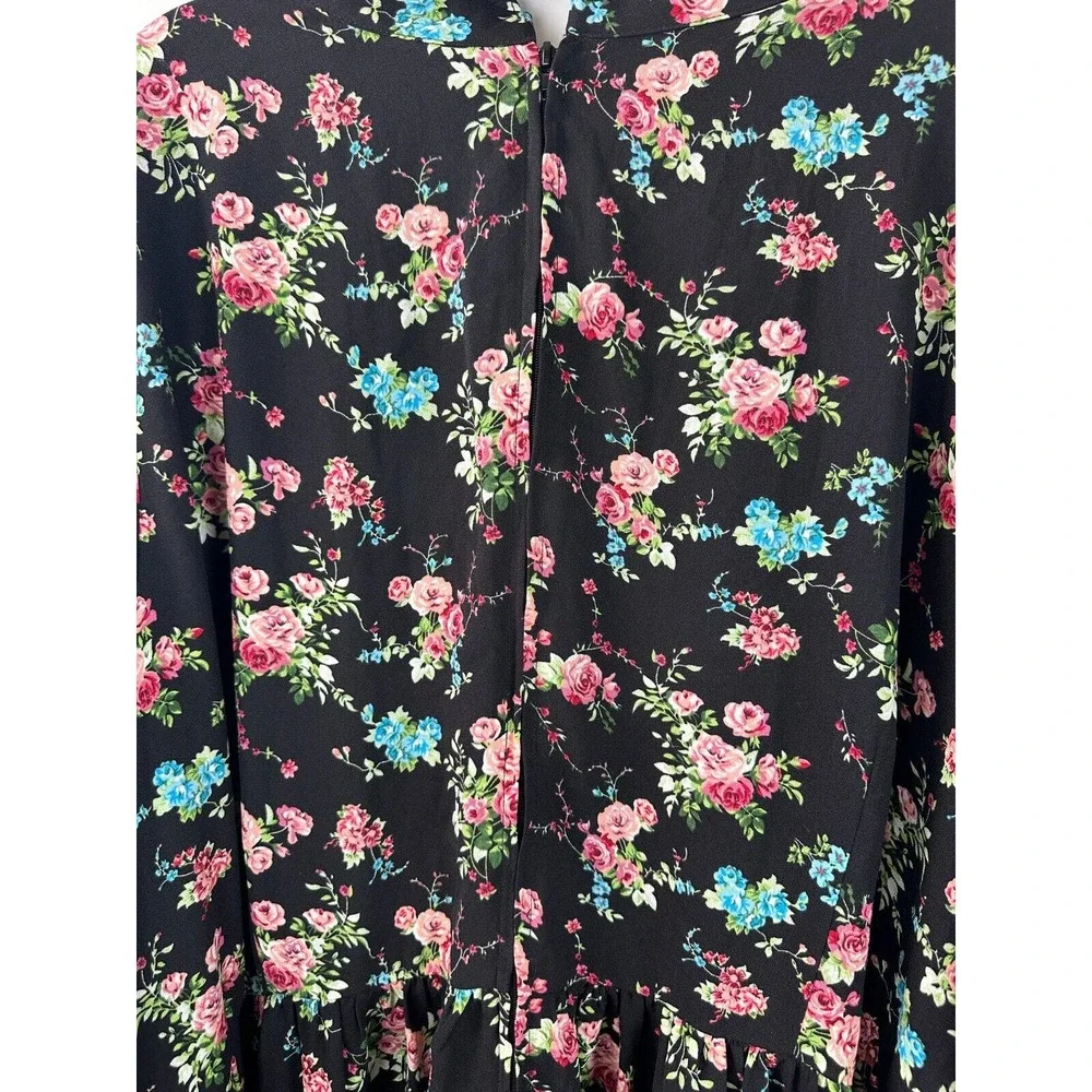Modcloth Floral Print Mock Neck LS Dress Women's Plus Size 4X *Belt NOT Included - Picture 5 of 12